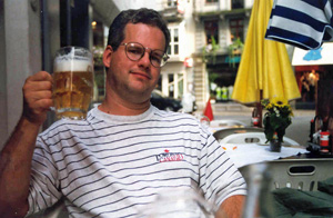 Frank with beer
