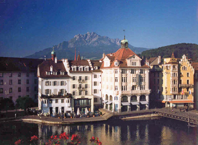 in the distance was Mount Pilatus