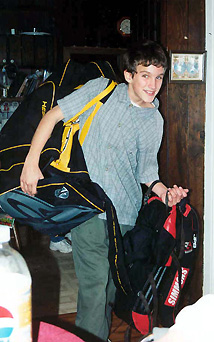 Damian at Christmas 2001