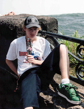 Daniel relaxing next to Niagara Falls