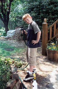 Justin in the garden